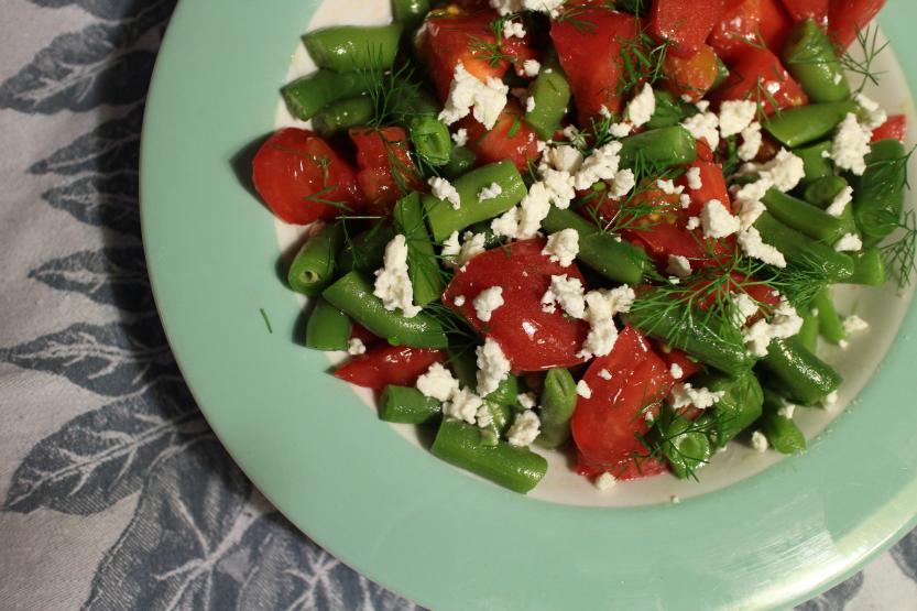 2013 0820 IMG_2483 Green beans, tomatoes and feta