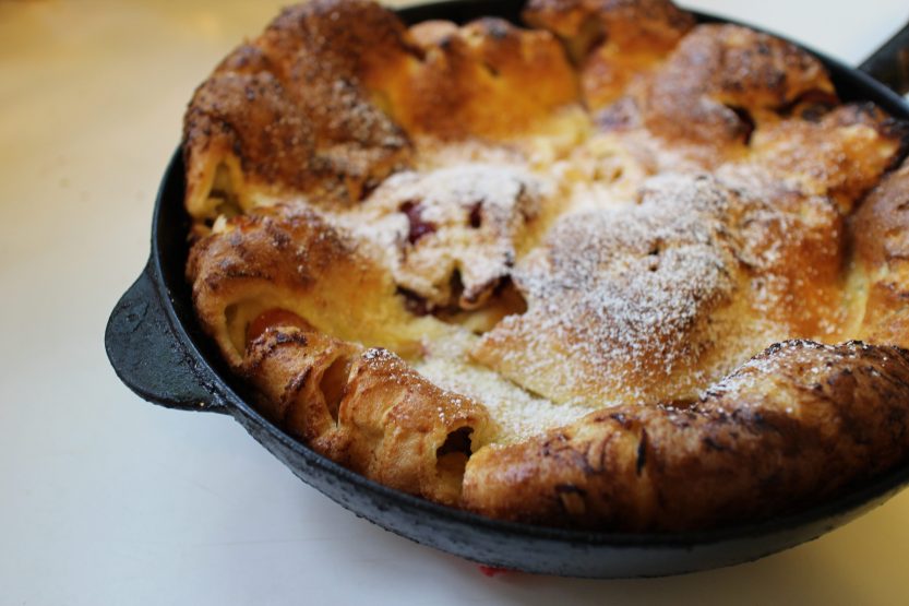 2014 0621 IMG_4646 Puffy cherry pancake in skillet