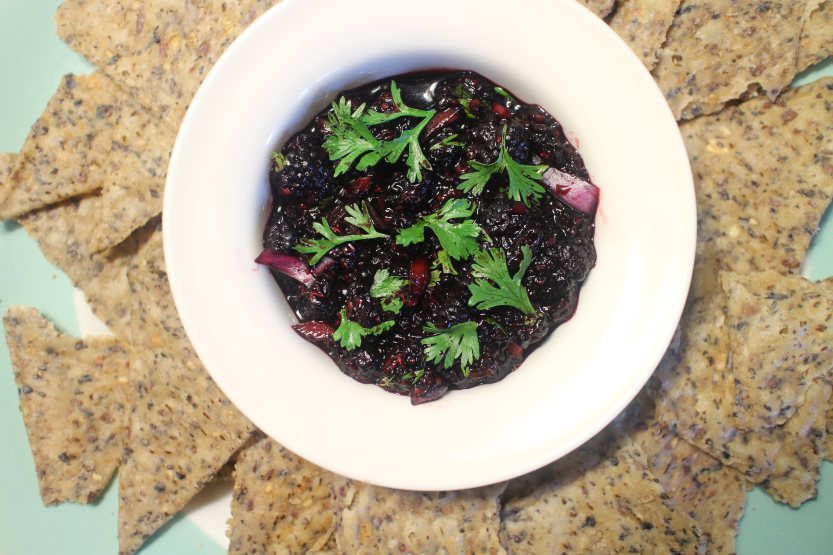 2015 0711 Wild Raspberry Salsa with Chips 2