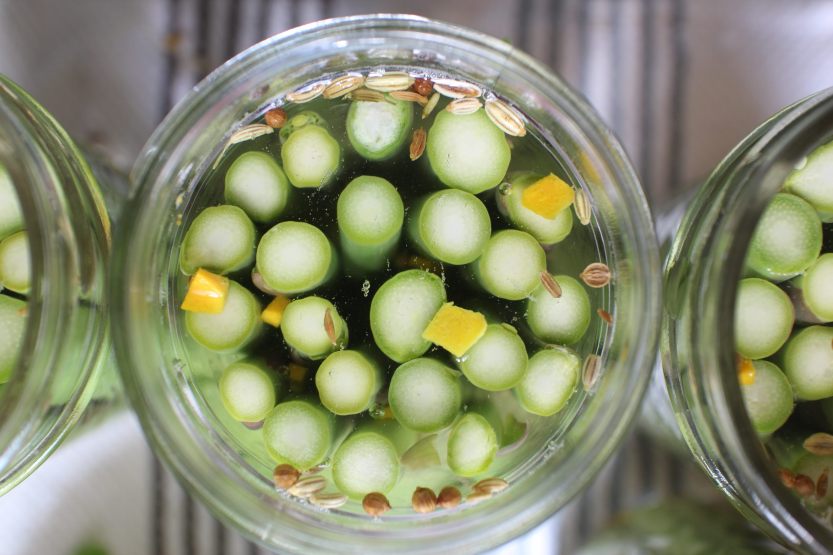 2017 0522 Asparagus being pickled