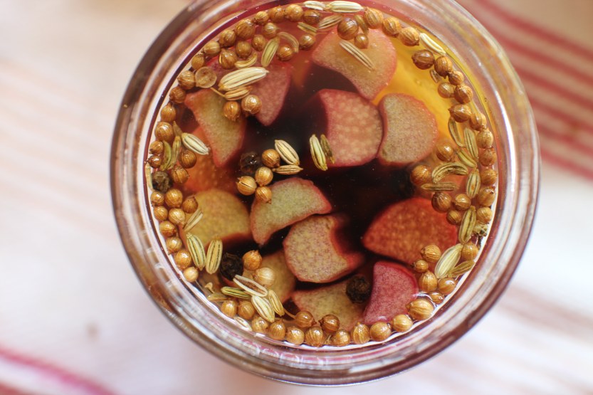 2017 0529 Rhubarb being pickled